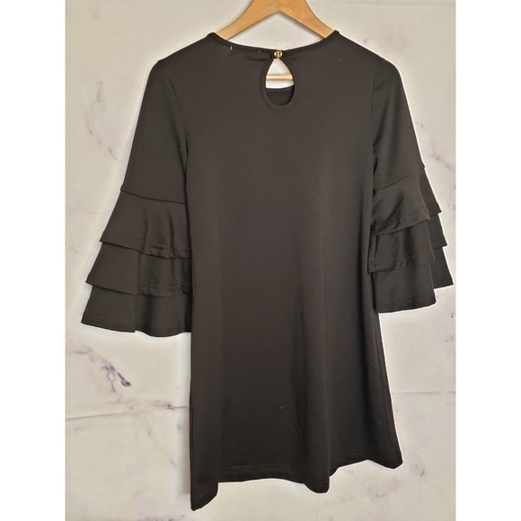 SIMPLY SOUTHERN Black Ruffle Tiered Bell Sleeve Winston Dress S - Picture 8 of 12